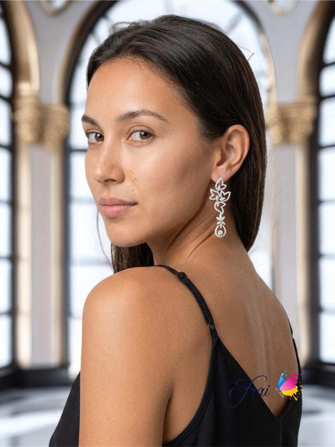 Cascade of diamond flowers earrings