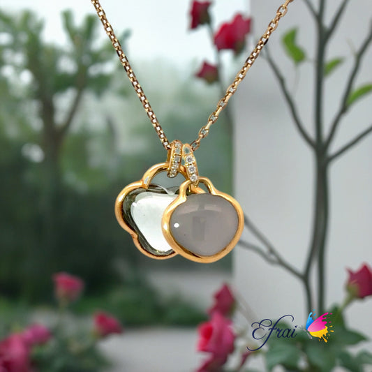 Exquisite one of a kind half moons and diamonds necklace