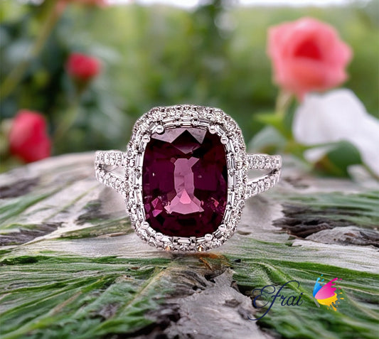 GIA Spinel and diamonds ring