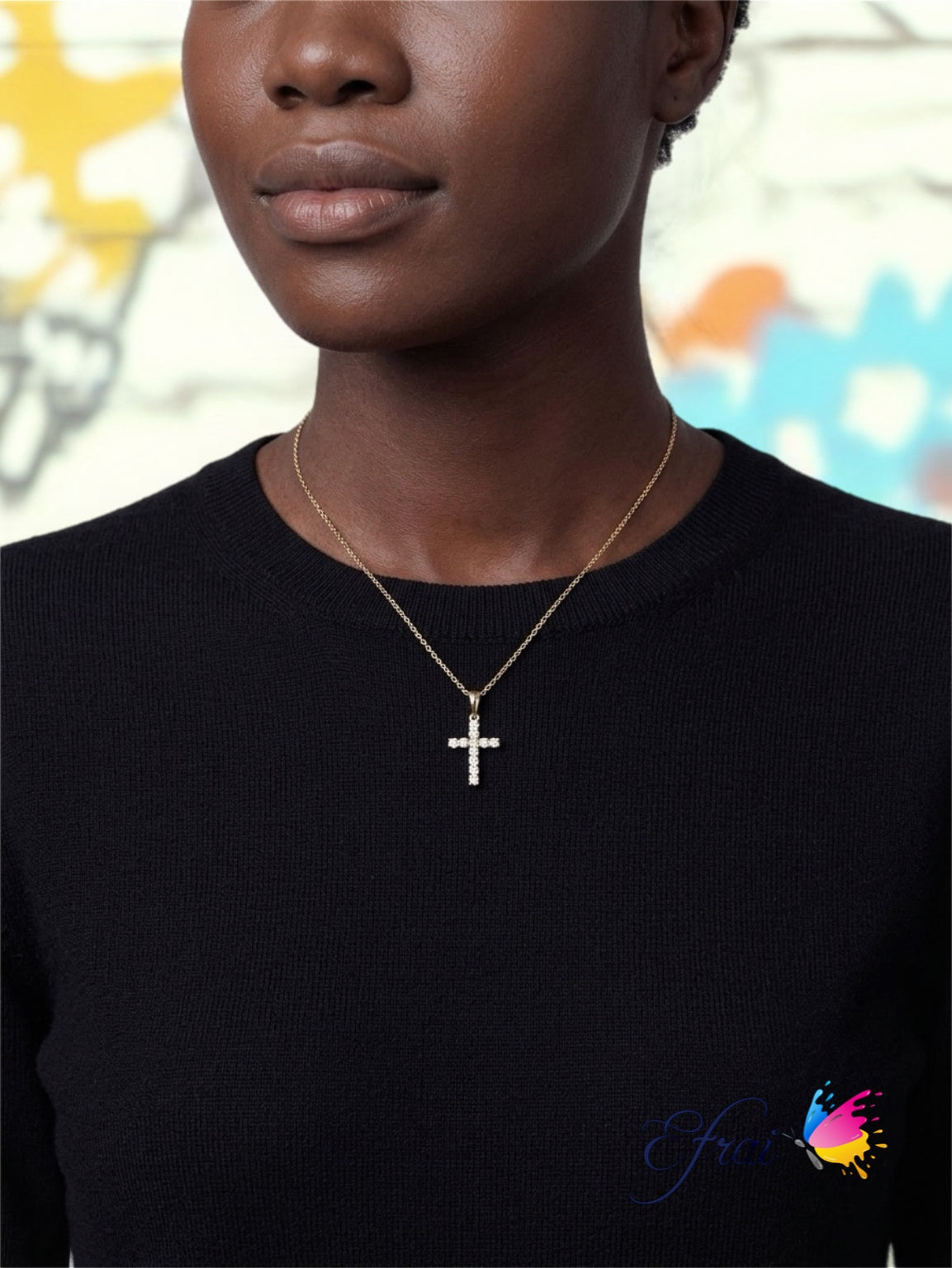 Gorgeous new diamonds cross necklace