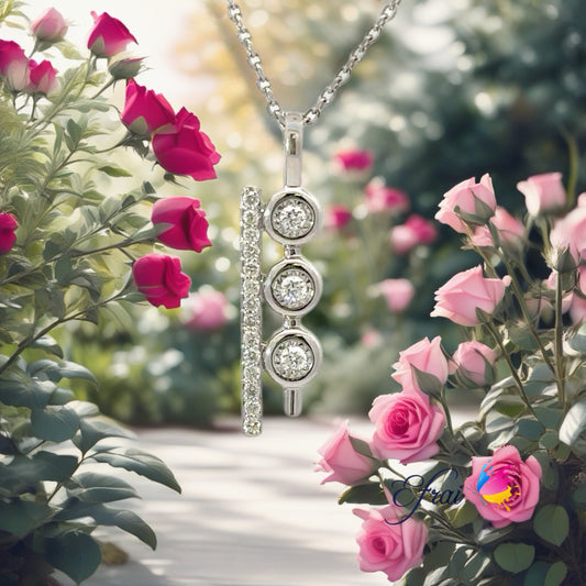 Thriple natural diamonds necklace
