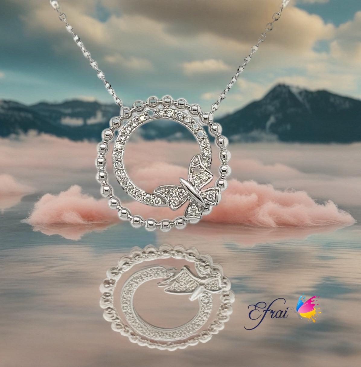 Diamond butterfly necklace