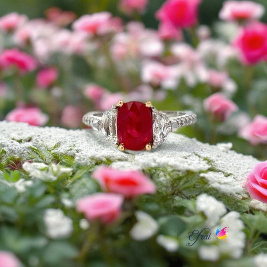Gorgeous GIA certified natural ruby and diamonds ring