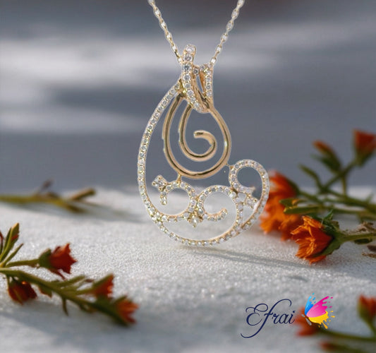 Paisley design diamonds necklace