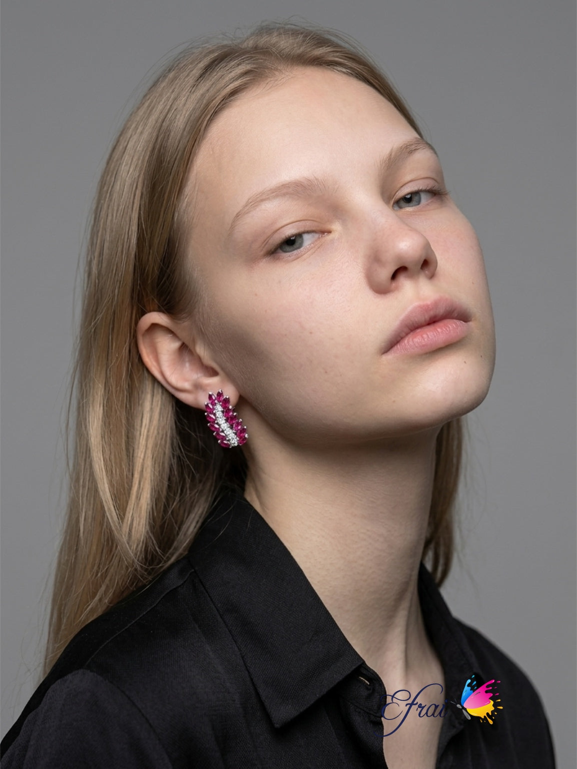 MQ Rubies diamonds earrings