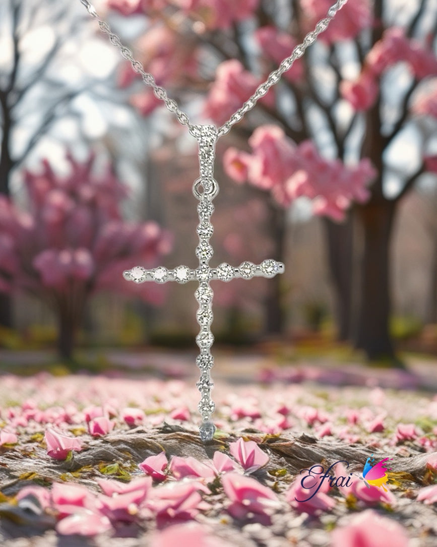 Diamond cross necklace