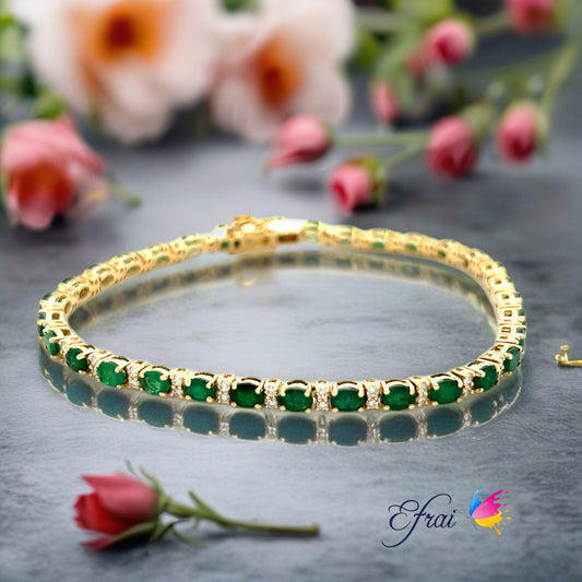 Emeralds and diamonds bracelet