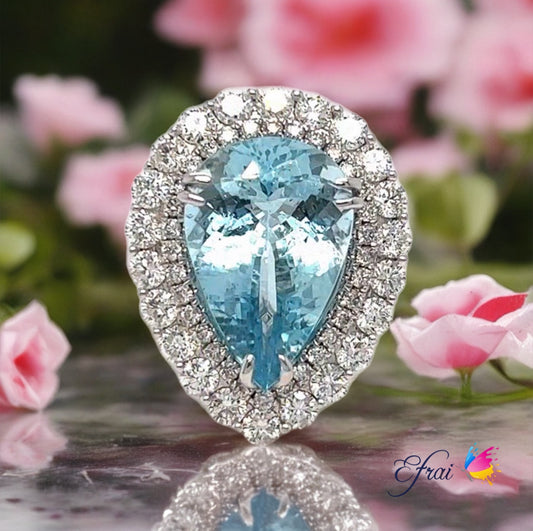 PS Aquamarine diamonds ring