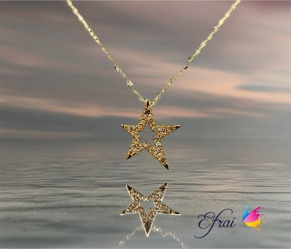 Diamond star necklace