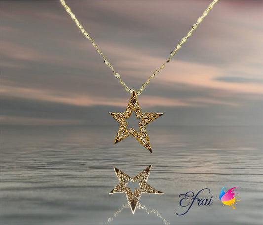Diamond star necklace