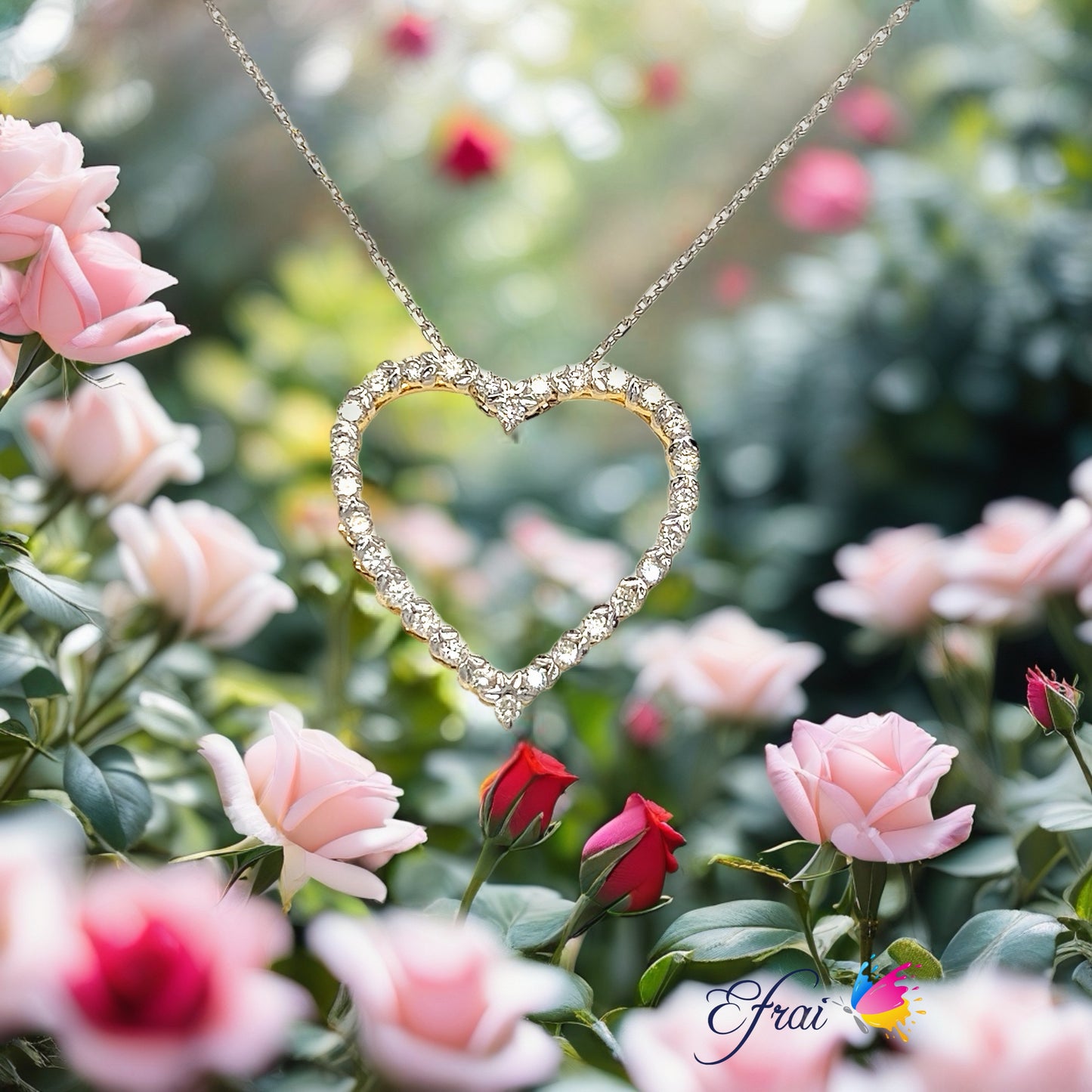 Diamonds heart necklace