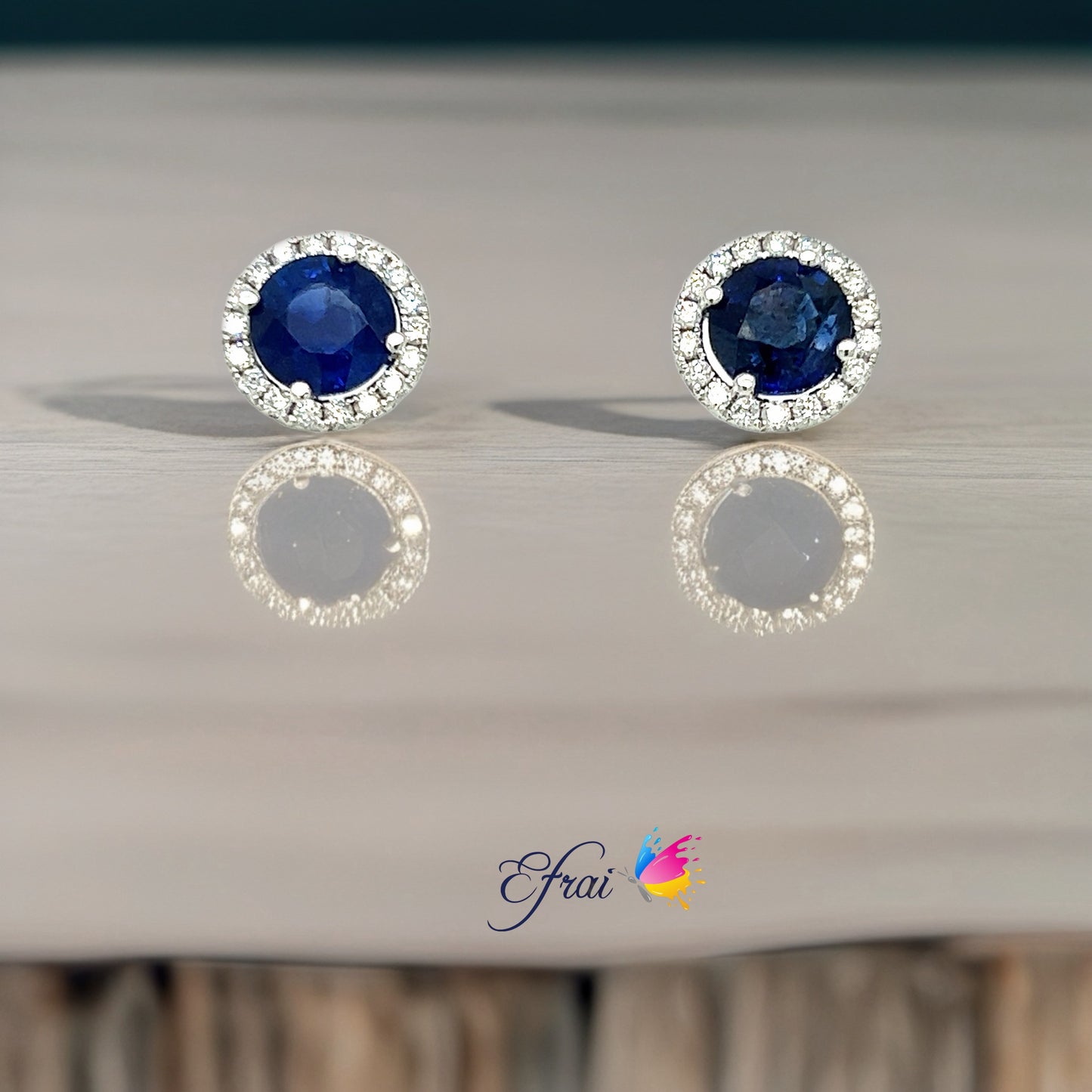 GIA certifeid Natural blue sapphires and diamonds earrings