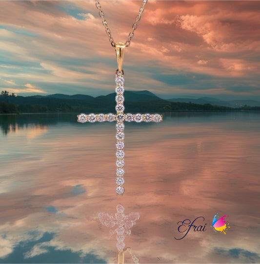 Big cross diamonds necklace