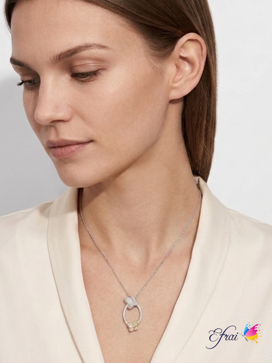 Double diamonds butterflies necklace