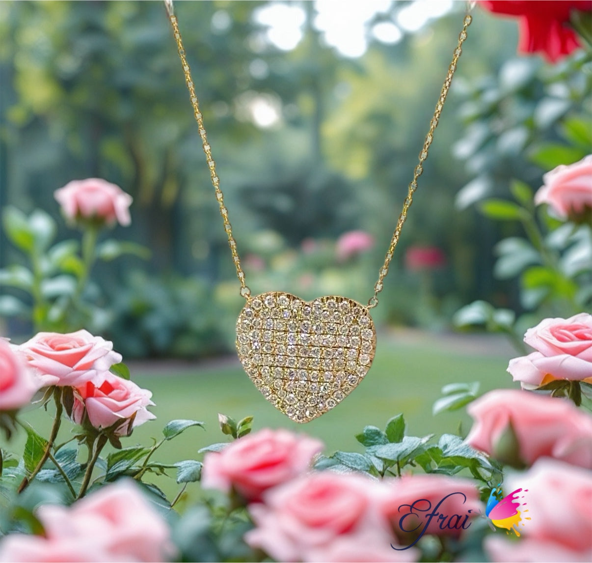 Heart full of diamonds necklace
