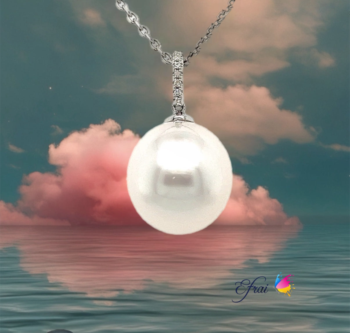 South sea pearl diamonds necklace