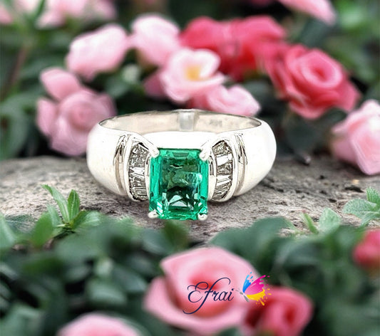 Emerald bagguettes diamonds