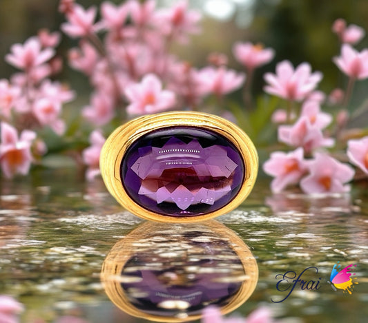Gorgeous amethyst cabochon ring