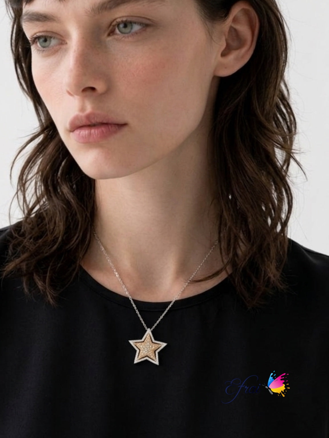 Diamond star necklace
