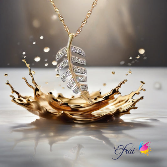 Dainty gorgeous diamonds leaf necklace