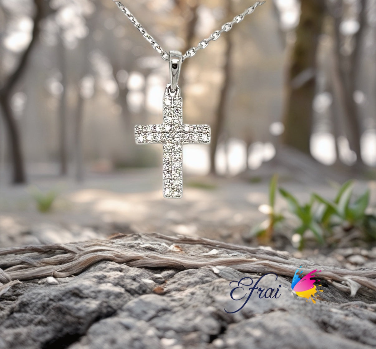 Diamonds dainty cross necklace