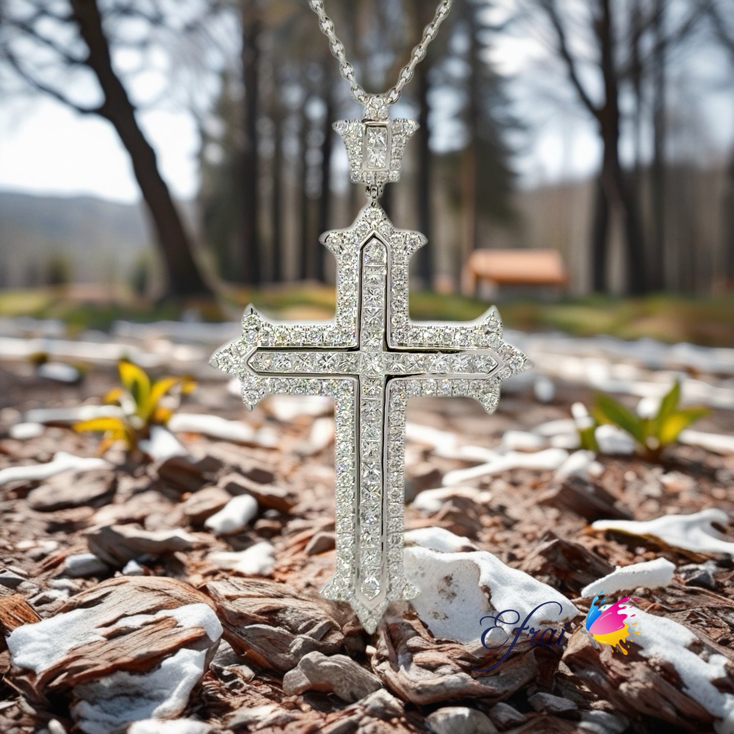 Elegant Diamond Cross Pendant