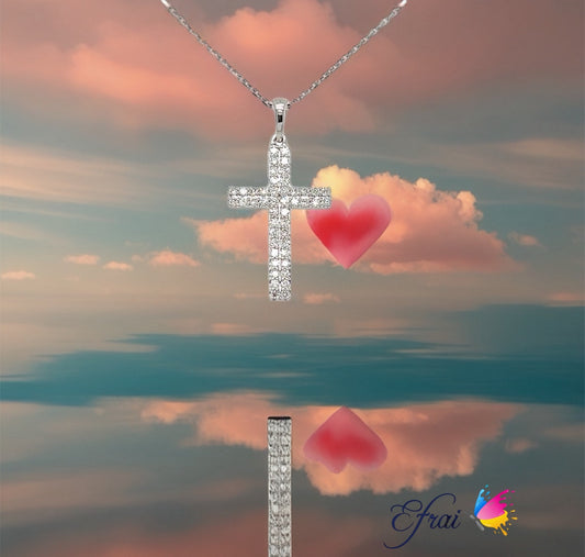 Diamonds cross necklace