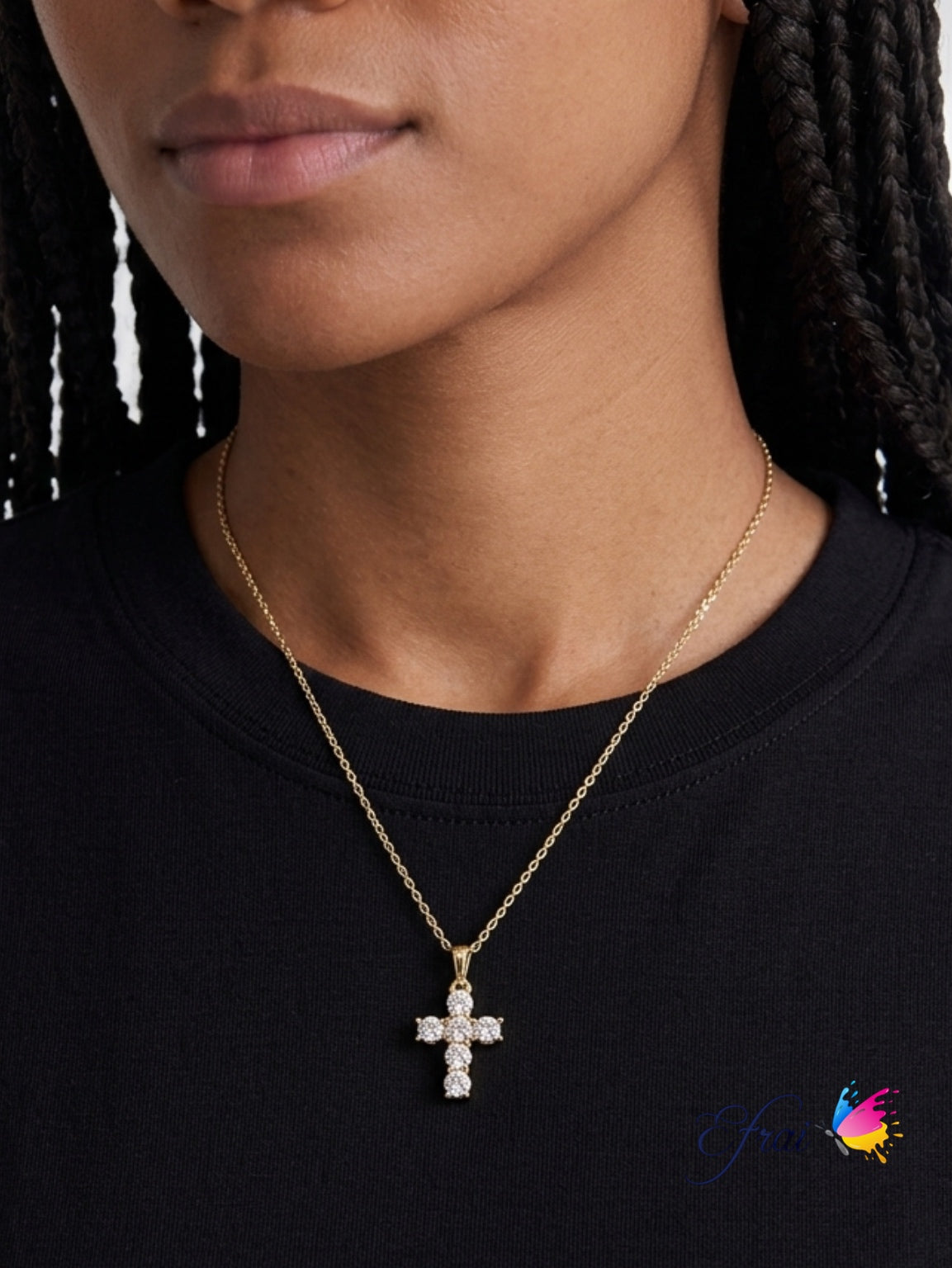 Diamonds cross necklace