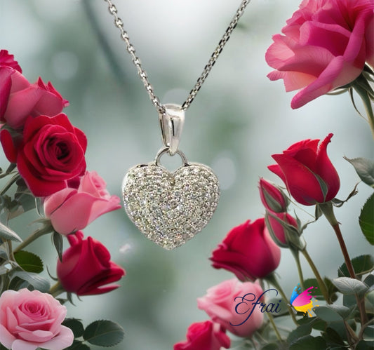 Gorgous dainty heart full of diamonds necklace