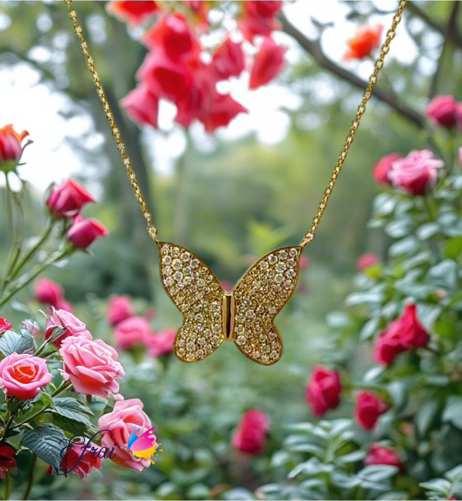 Gorgeous butterfly full of diamonds necklace