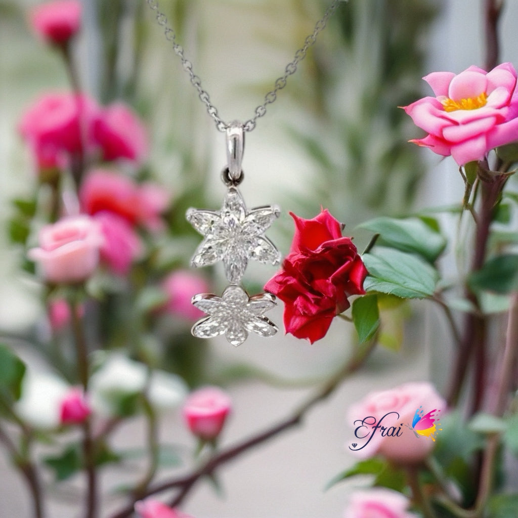 Unique one of a kind flower made with natural marquise diamonds