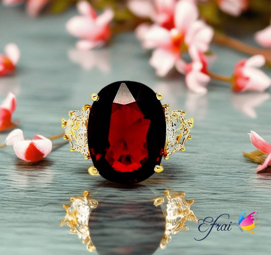 GIA no heat Red Spinel diamonds ring