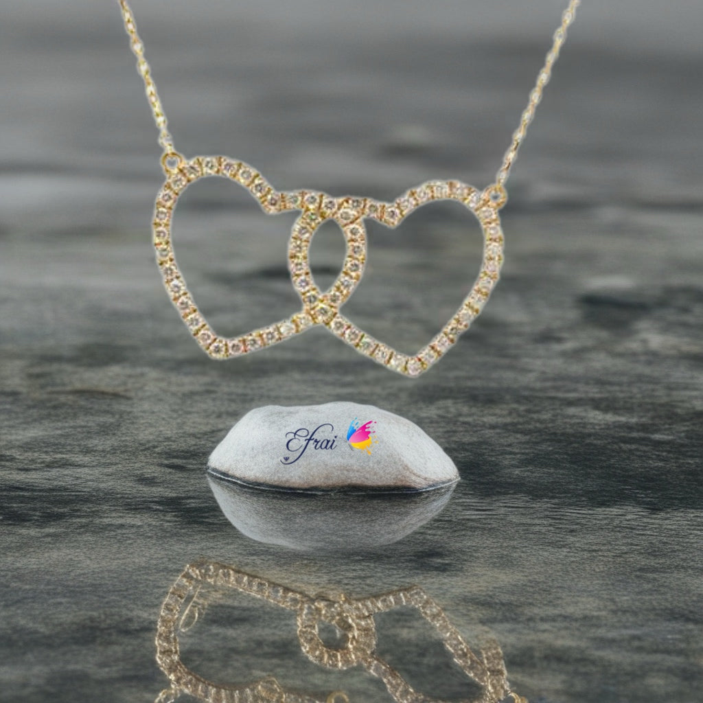 Elegant Interlocking diamonds Heart Pendant