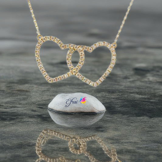 Elegant Interlocking diamonds Heart Pendant