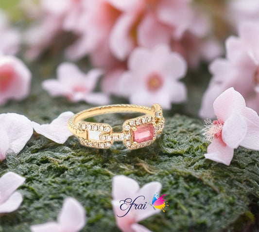Tourmalines and diamonds rings