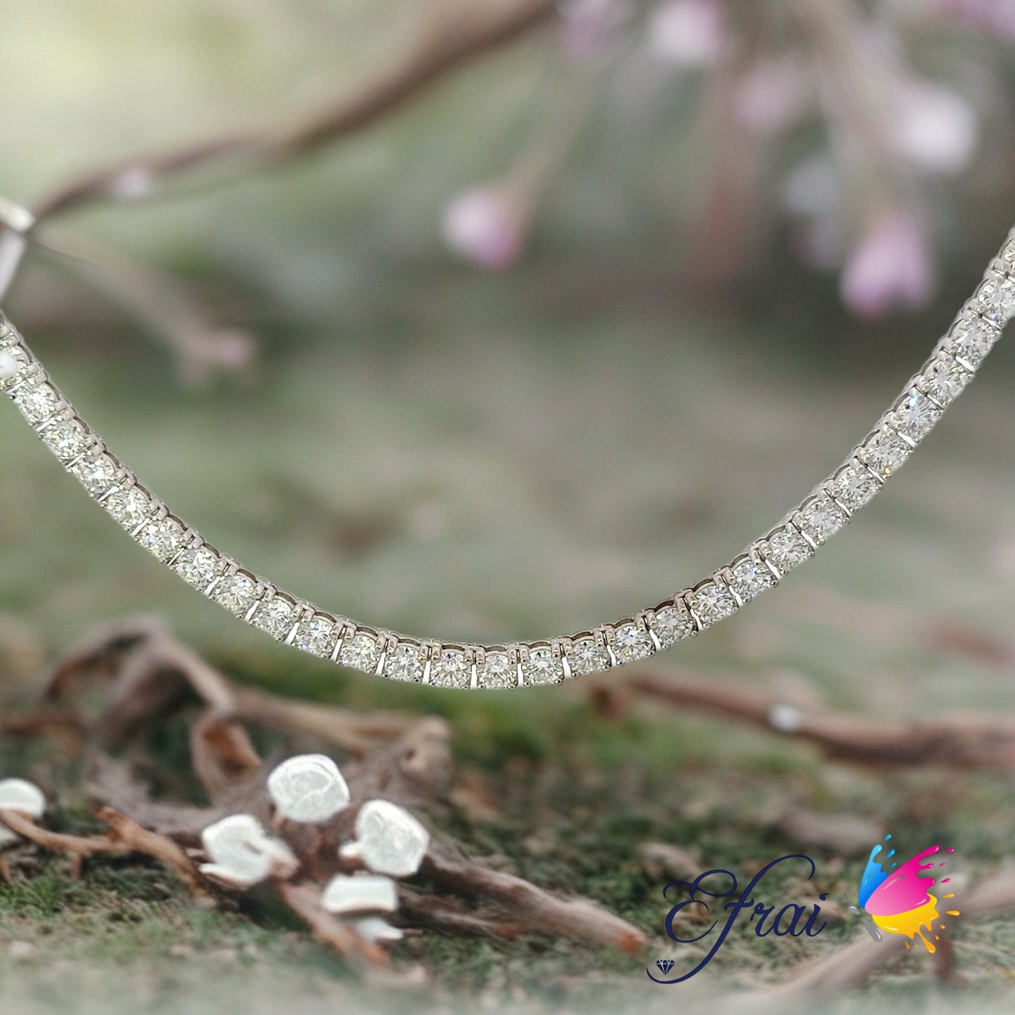 Magnificent all natural round diamonds necklace