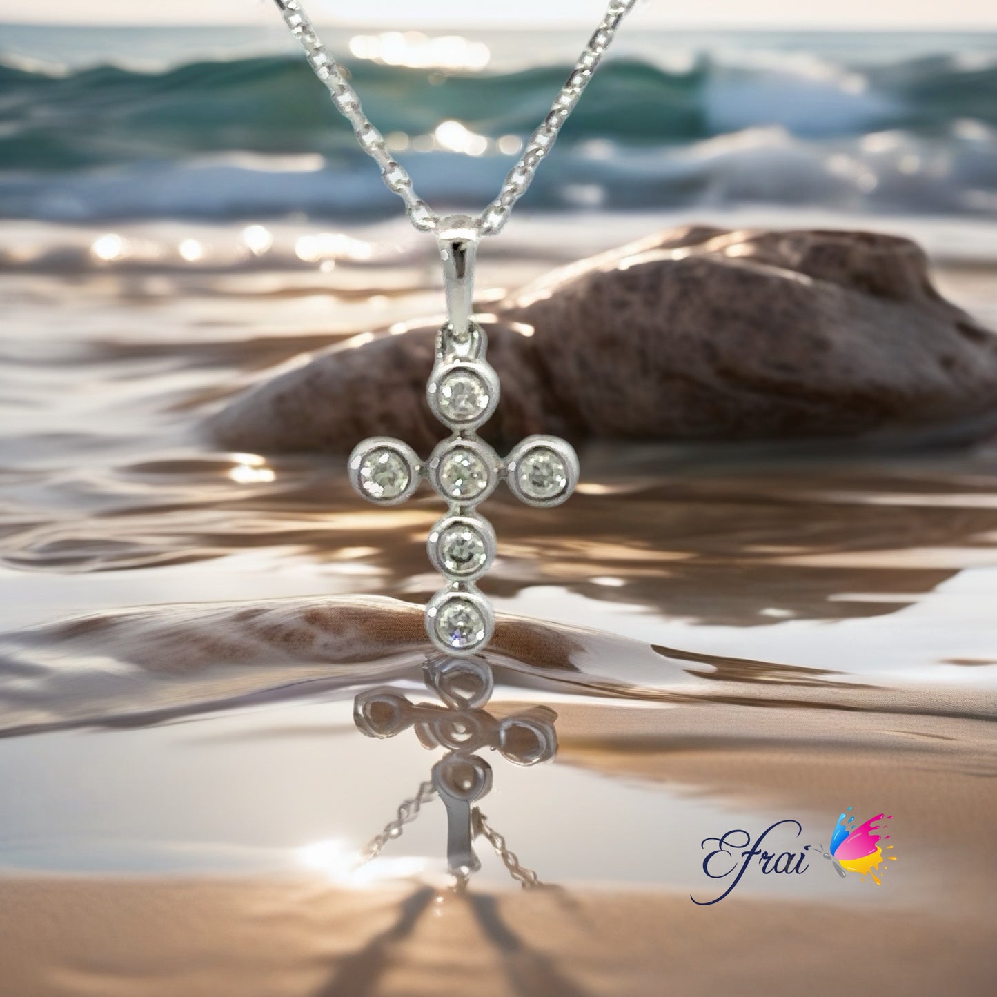 Dainty new diamonds cross necklace