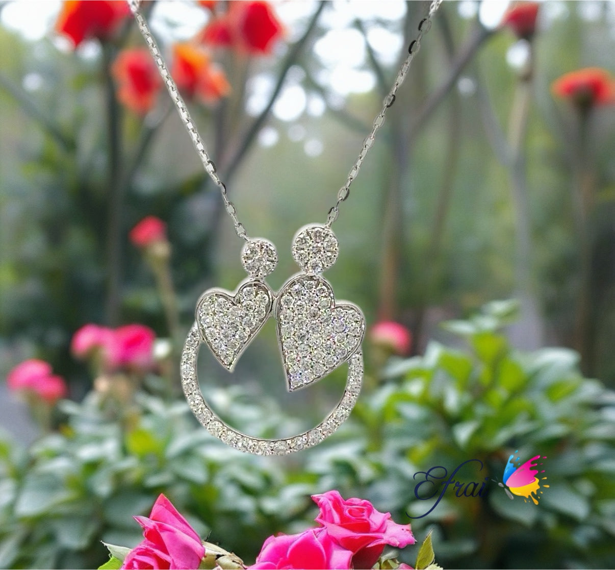 Hearts full of diamonds necklace