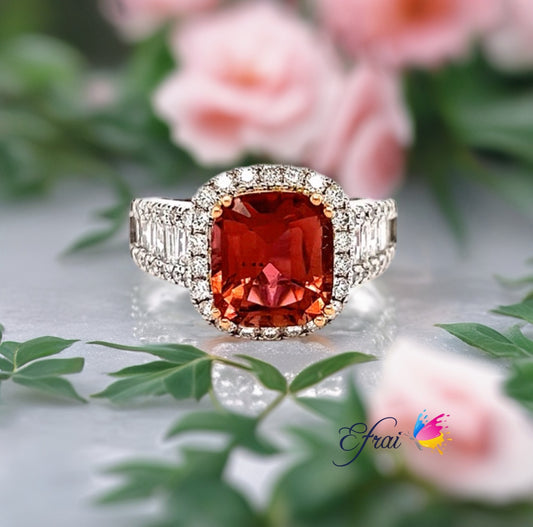 Tourmaline diamonds ring