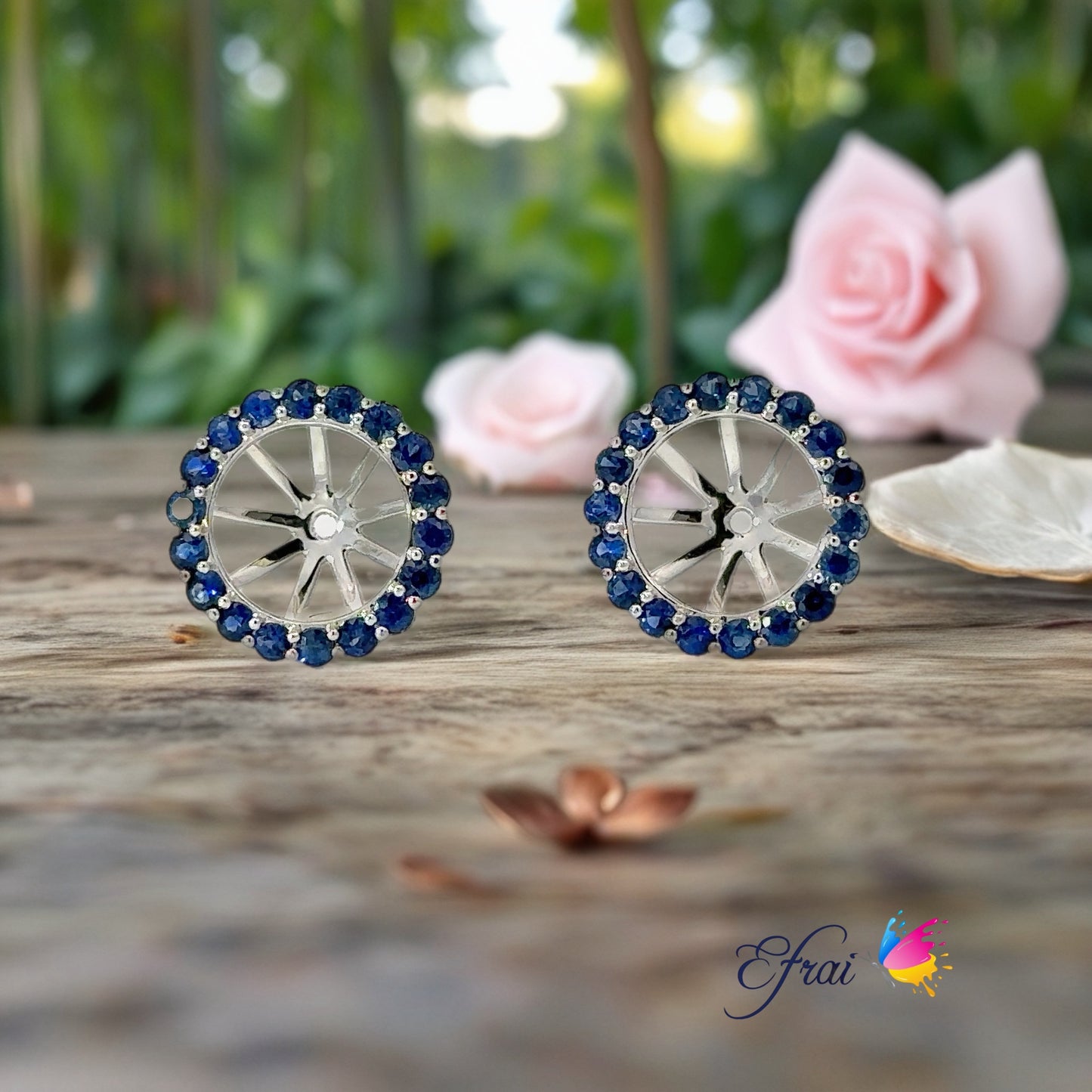 Natural blue sapphires jackets for earrings