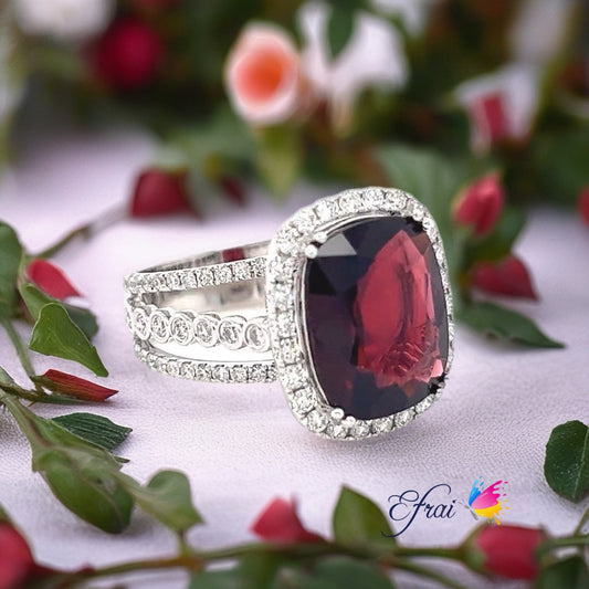 GIA Red Spinel diamonds ring