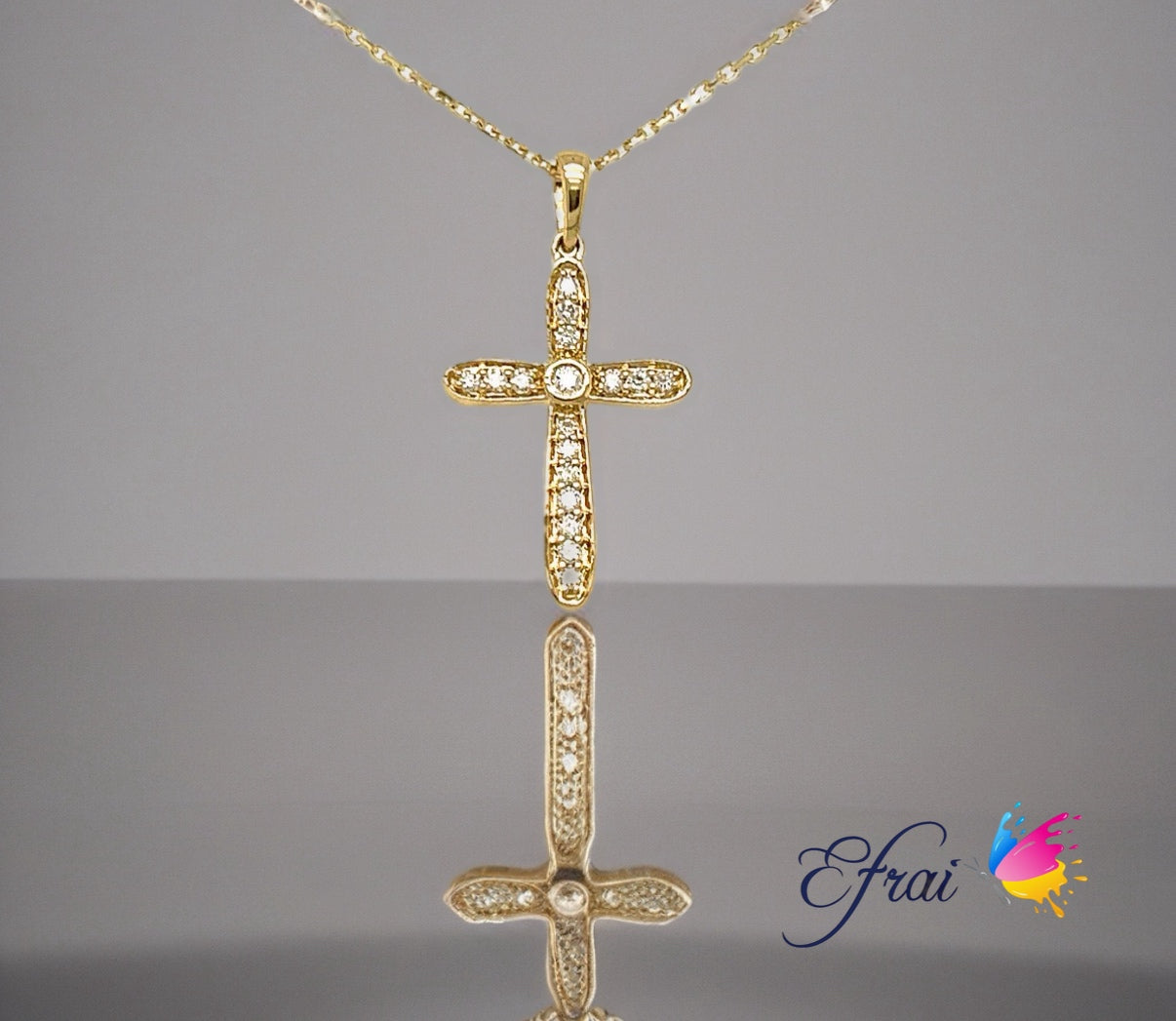 Diamonds cross necklace