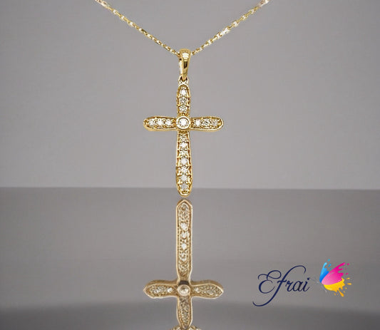 Diamonds cross necklace