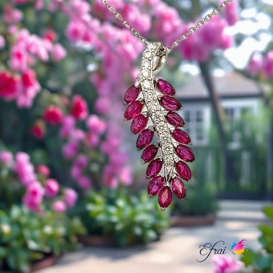 Mq rubies diamonds necklace