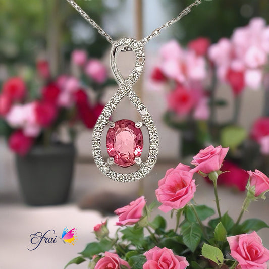 Tourmaline diamonds necklace