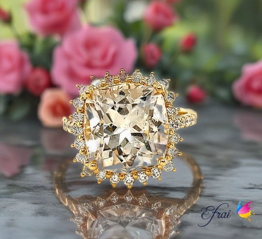 Imperial Topaz diamonds ring