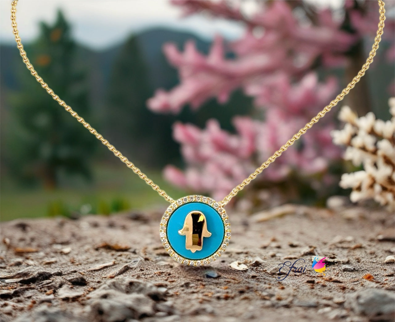 Elegant Hamsa Pendant Necklace