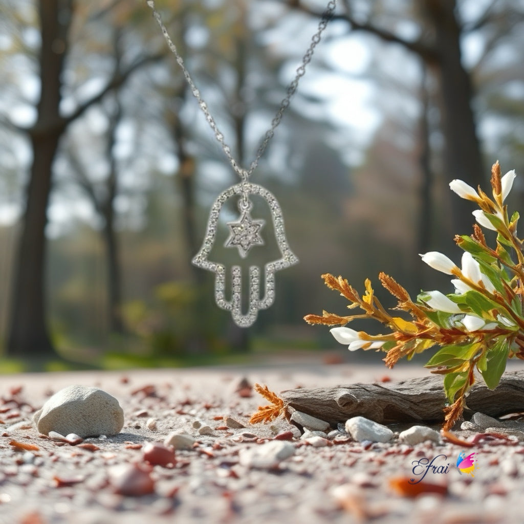 Beautiful hamsa diamonds necklace