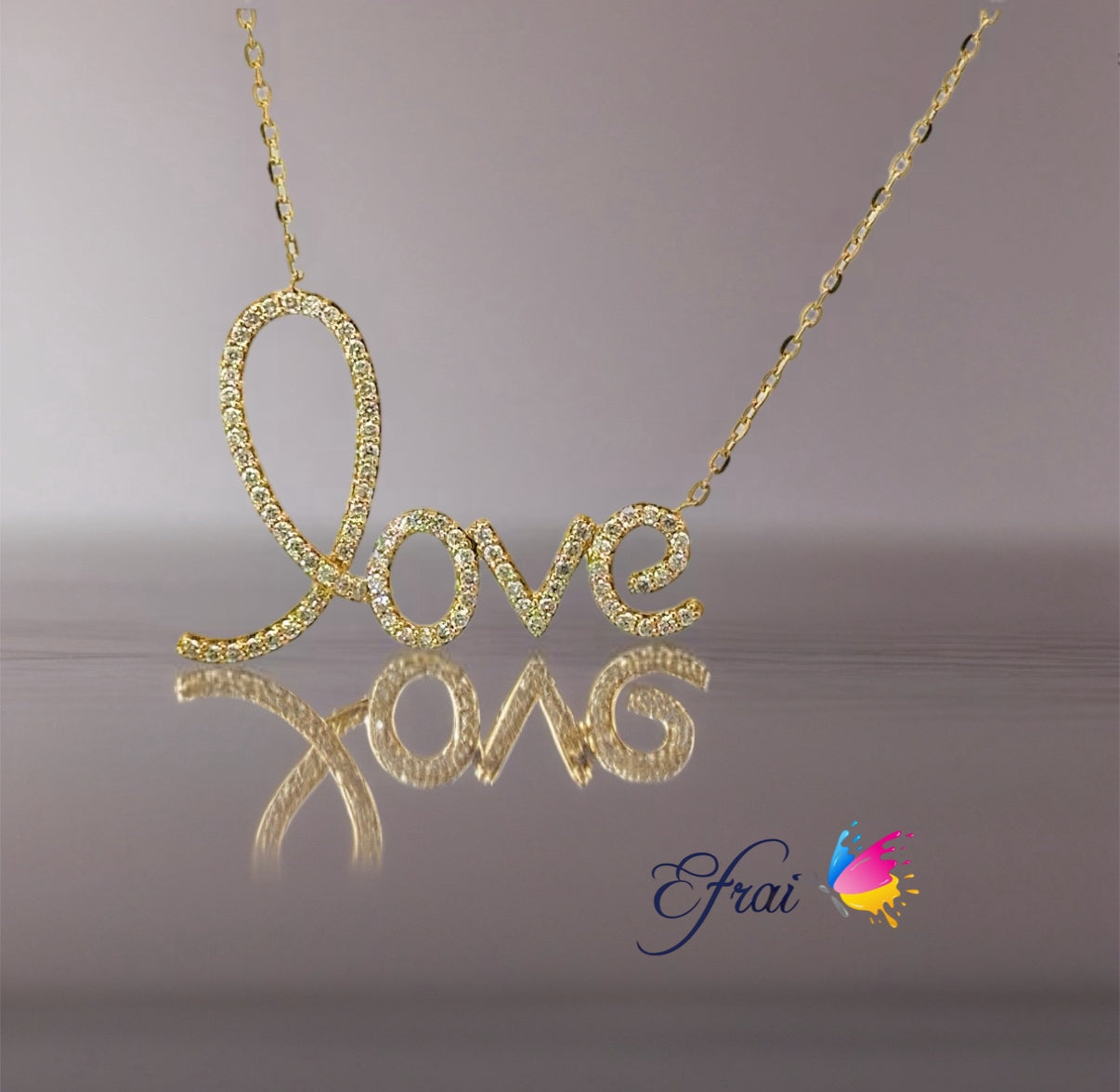 Diamonds love necklace