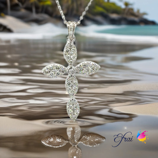 Gorgeous big diamond cross necklace